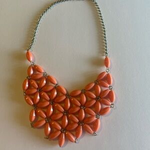 Pretty peachy-orange, fun fashion necklace